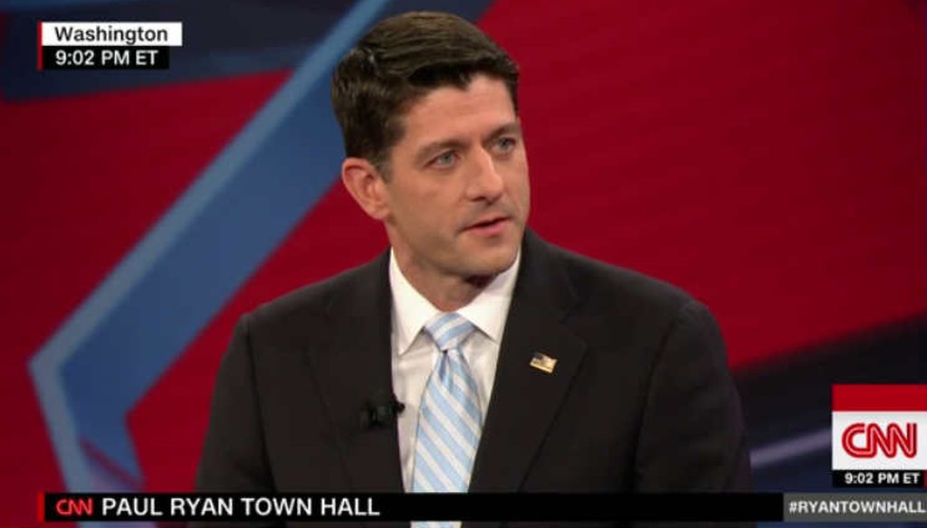 House Speaker Paul Ryan said the House had done its part to repeal and replace Obamacare during a CNN town hall. (Screenshot)