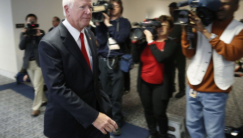 U.S. Sen. Saxby Chambliss, R-Ga., arrives at a closed door hearing on Capitol Hill. The senator announced Friday he will retire rather than seek re-election in 2014 for a third term.