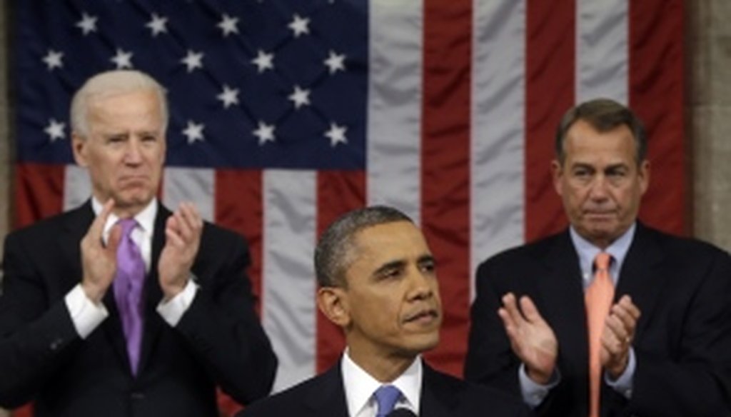 President Barack Obama delivers the State of the Union address to a joint session of Congress.