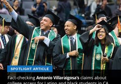 Do only a fraction of California’s Latino and black students go to four-year colleges? 