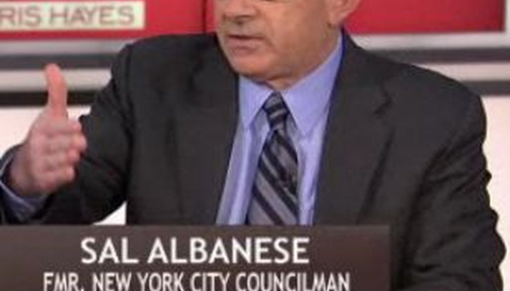 Former New York City councilman Sal Albanese said at a mayoral debate that an annual income of $500,000 in Manhattan qualifies as middle class. We checked to see if he was correct.