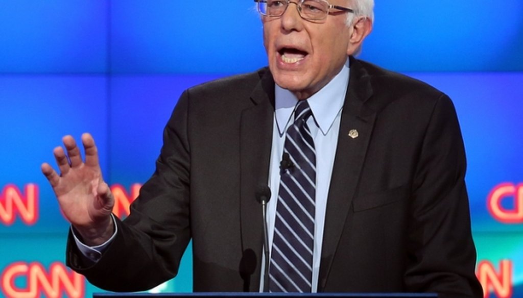 Democratic presidential candidate Bernie Sanders was one of the participants in a CNN-sponsored debate in Las Vegas on Oct. 13, 2015.