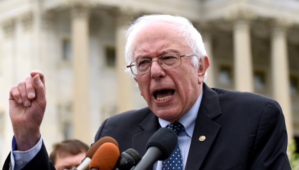 Democratic presidential candidate Bernie Sanders speaks on Capitol Hill on June 3, 2015.