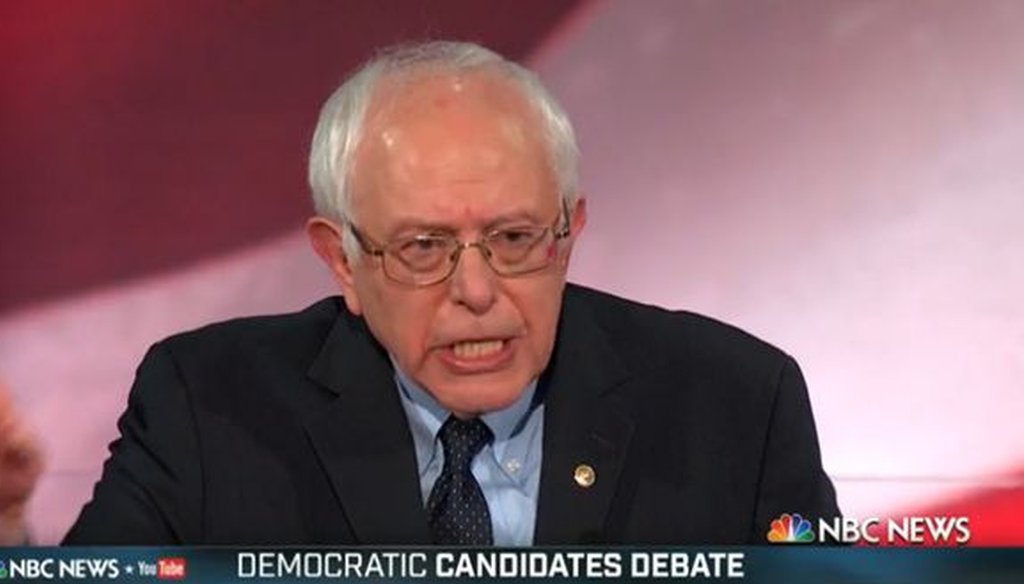 Bernie Sanders faced off against Hillary Clinton and Martin O'Malley in a Democratic presidential debate in Charleston, S.C., on Jan. 17, 2016.