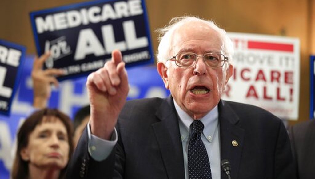Sen. Bernie Sanders, I-Vt., introduces the Medicare for All Act of 2019, on Capitol Hill in Washington. (AP Photo/Manuel Balce Ceneta)