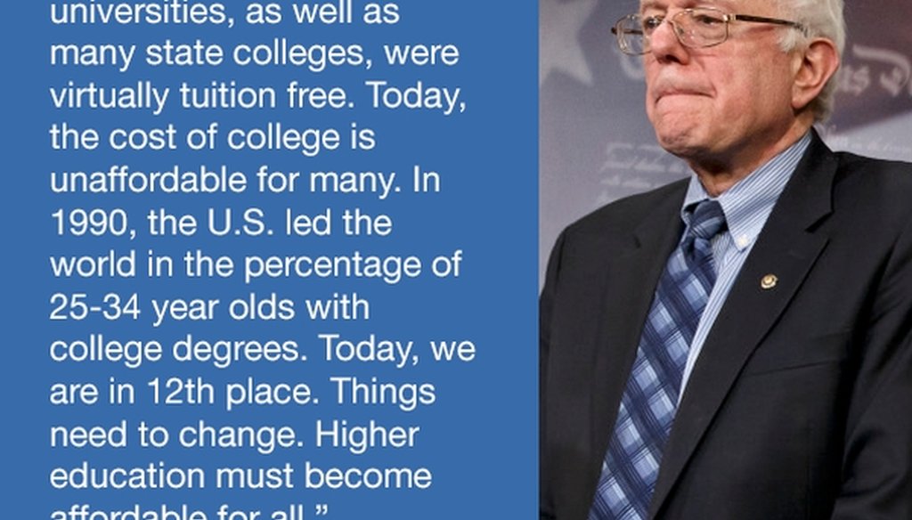 A reader asked us to check whether this social media meme from Sen. Bernie Sanders, I-Vt., is accurate.