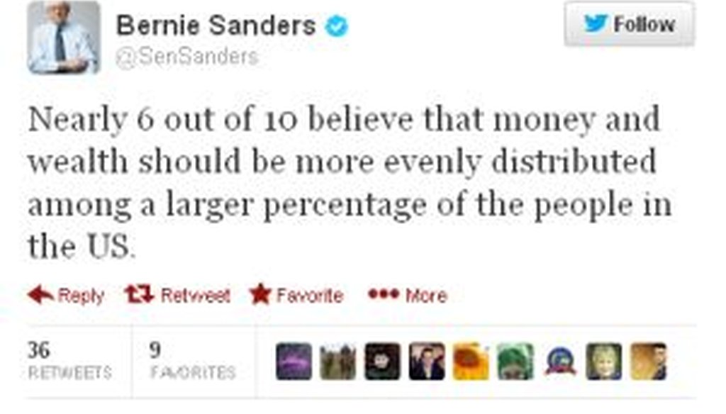 Sen. Bernie Sanders, I-Vt., has been a longtime critic of income inequality. Is his recent tweet about public attitudes correct?