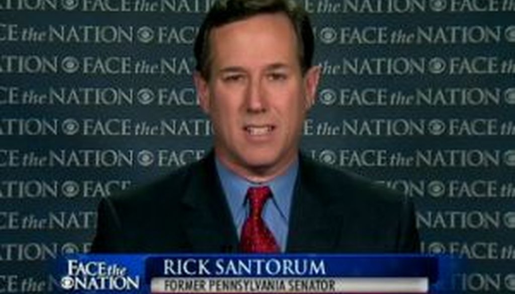 Republican presidential candidate Rick Santorum made a number of claims about prenatal testing and abortion on CBS News' "Face the Nation" on Feb. 20, 2012. We checked some of them out.