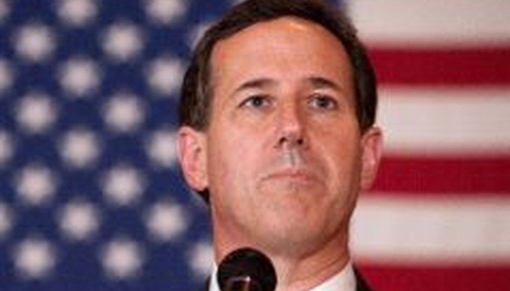 Rick Santorum speaks in Wisconsin, where he lost to Mitt Romney