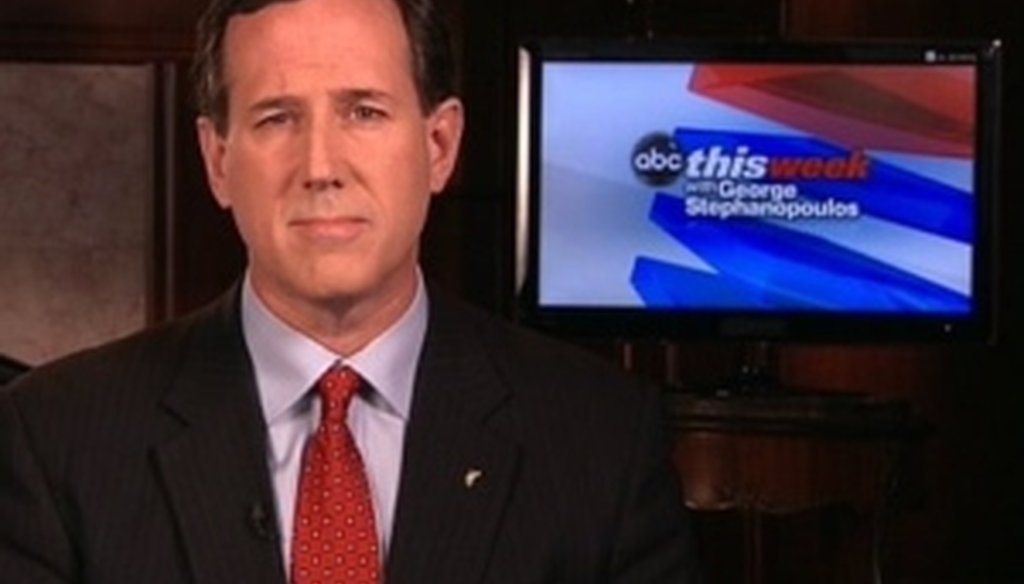 On ABC's 'This Week," Rick Santorum was asked why he has said John F. Kennedy's speech on religion made him "almost throw up."
