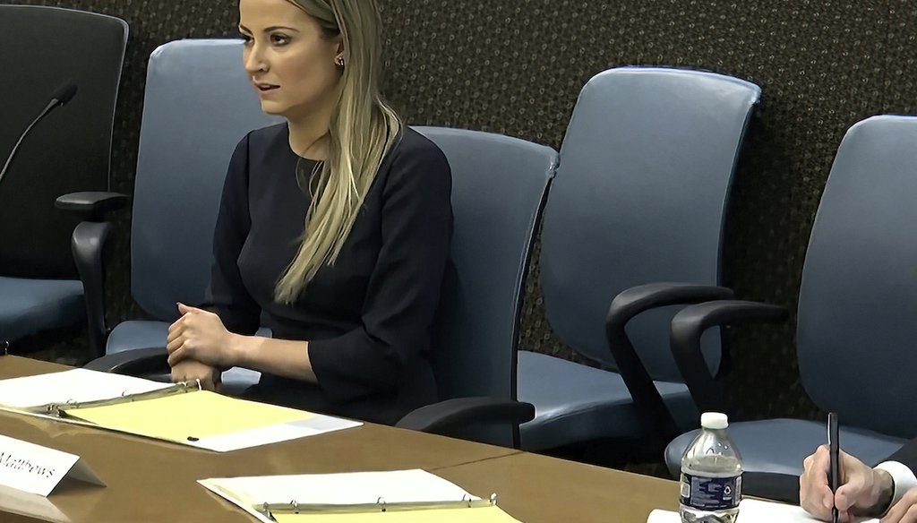 Sarah Matthews, former White House deputy press secretary, during a video deposition to the House select committee investigating the Jan. 6 attack on the U.S. Capitol, that was displayed at the hearing on June 16, 2022. (AP)