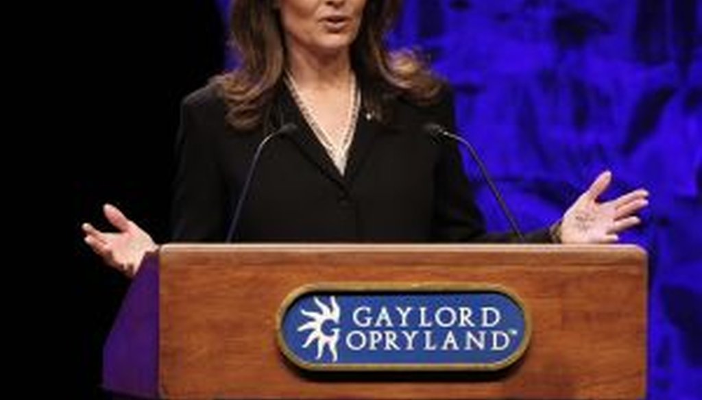 In her speech to the Tea Party convention, Palin said Vice President Joe Biden's meeting "with the transparency and accountability board . . . was closed to the public."