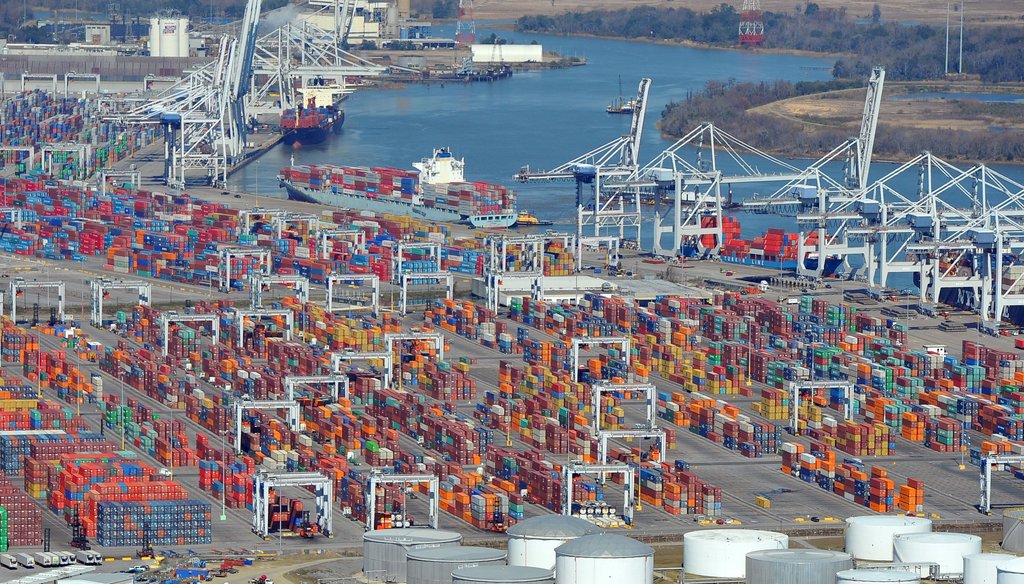 Georgia leaders want more federal funds to deepen the Savannah River to allow large cargo ships to enter its port and others along the Georgia coast. 