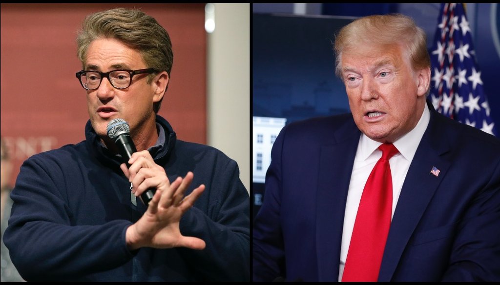 President Donald Trump spread a baseless claim that MSNBC host Joe Scarborough murdered a staff member in 2001. (AP/Steven Senne/Alex Brandon)