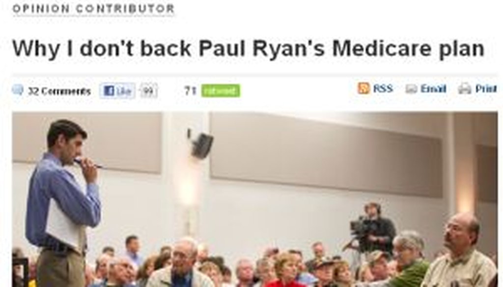Did Sen. Scott Brown, R-Mass., flip-flop on whether he would vote for a budget proposed by Rep. Paul Ryan, R-Wis., when he wrote this op-ed in "POLITICO"? We take a look.