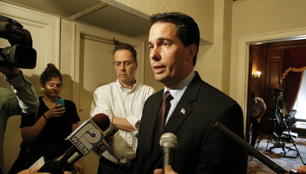 Gov. Scott Walker answered questions about the release of documents from a John Doe investigation on June 19, 2014. (Gary Porter photo)