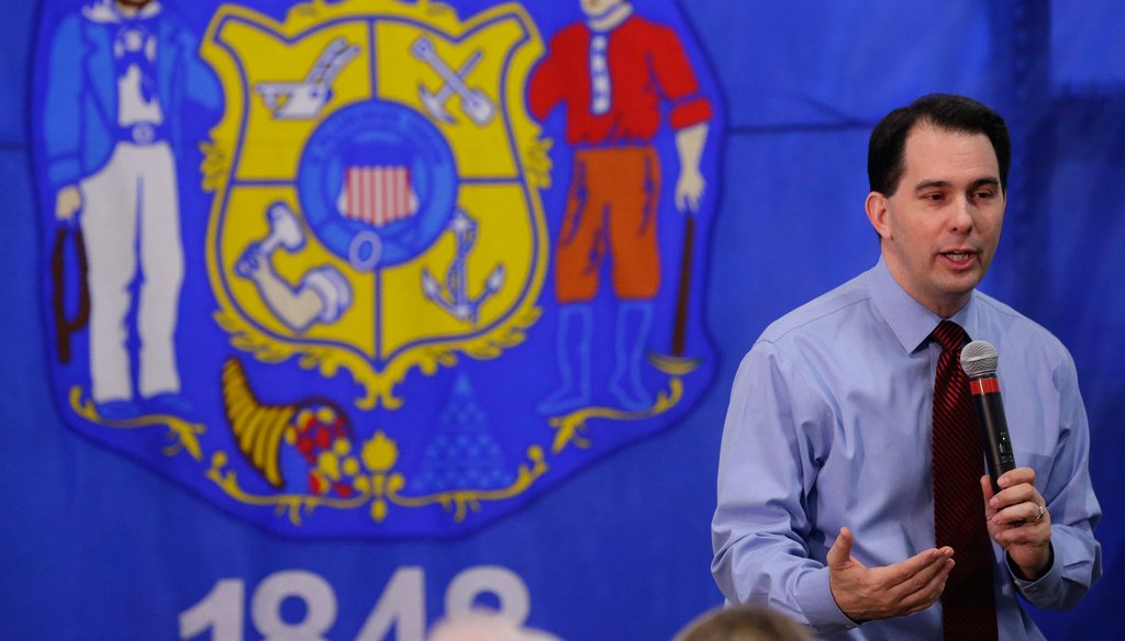 Gov. Scott Walker, now campaigning for a third term, missed on two education promises he made during his 2014 campaign for a second term. (Milwaukee Journal Sentinel)