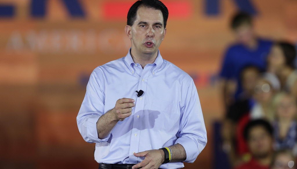 Wisconsin Gov. Scott Walker announced his candidacy for president on July 13, 2015 in Waukesha, Wis. (Rick Wood photo)