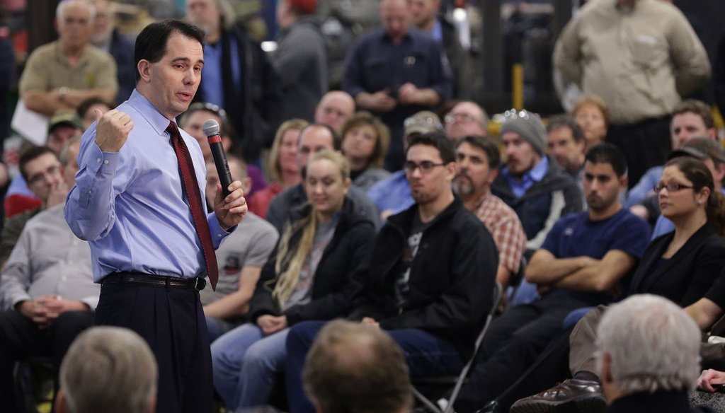 Republican Scott Walker served two terms as Wisconsin's governor. He leaves office in January 2019, having lost a bid for a third four-year term. (Michael Sears/Milwaukee Journal Sentinel)