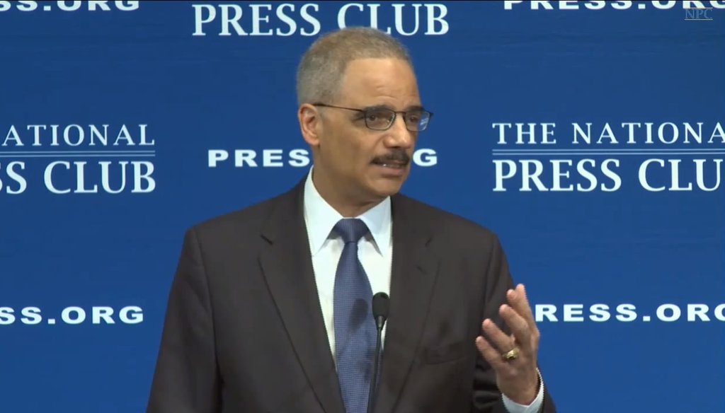 Attorney General Eric Holder advocated for criminal justice reform at the National Press Club Feb. 17, 2015