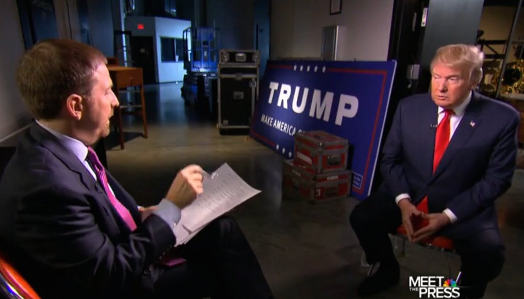Chuck Todd interviews Donald Trump on the Jan. 10, 2015, edition of "Meet the Press."