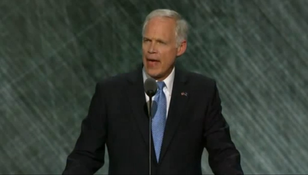 Sen. Ron Johnson, R-Wisc., speaks at the Republican National Convention.