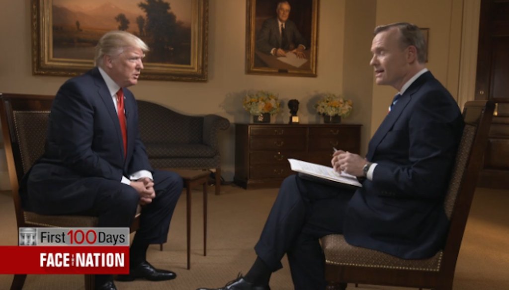 PolitiFact | Fact-checking Donald Trump’s 100-days Interview With CBS