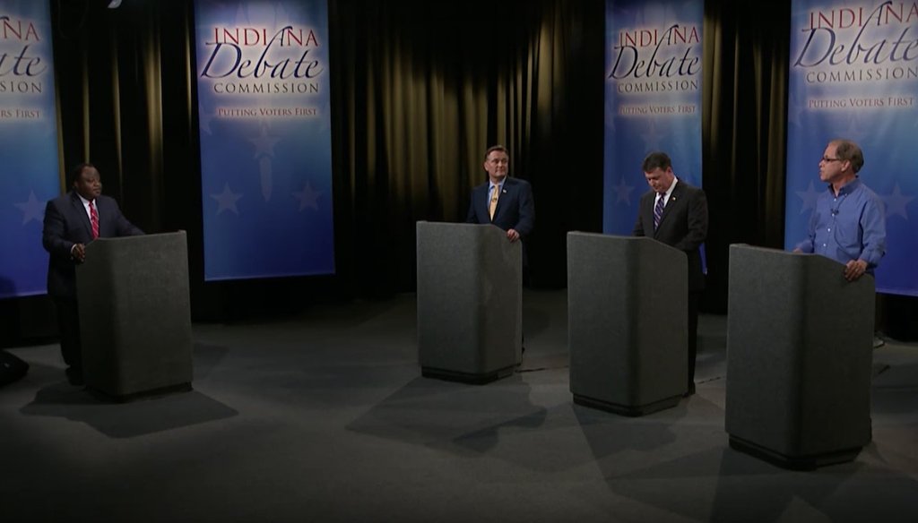 Luke Messer, Todd Rokita and Mike Braun make their cases at the last debate before the Indiana Republican primary.
