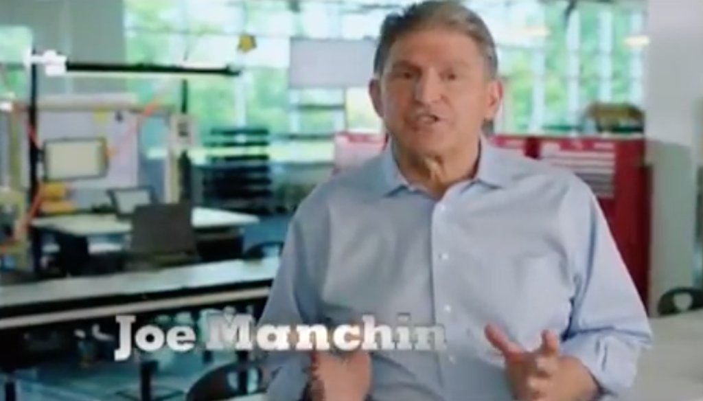 This is a still from a campaign ad for Sen. Joe Manchin, D-W.Va.