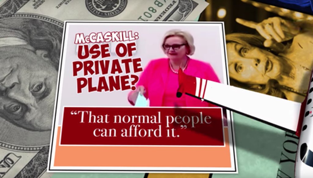 This is a portion of a Senate Leadership Fund ad critical of Sen. Claire McCaskill, D-Mo.