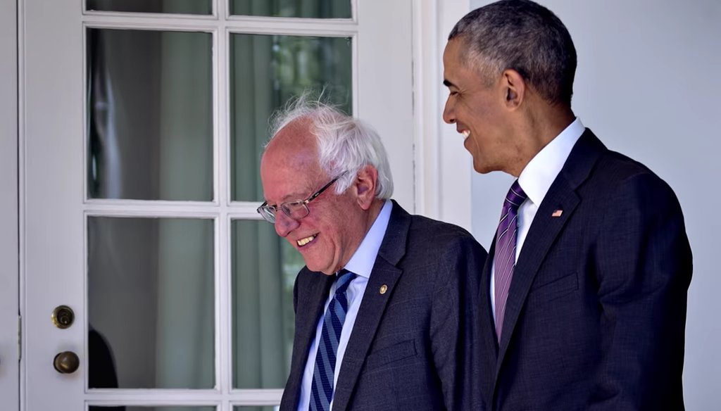 Sen. Bernie Sanders featured 2006 and 2016 praise from former President Barack Obama in an ad for his 2020 presidential campaign.