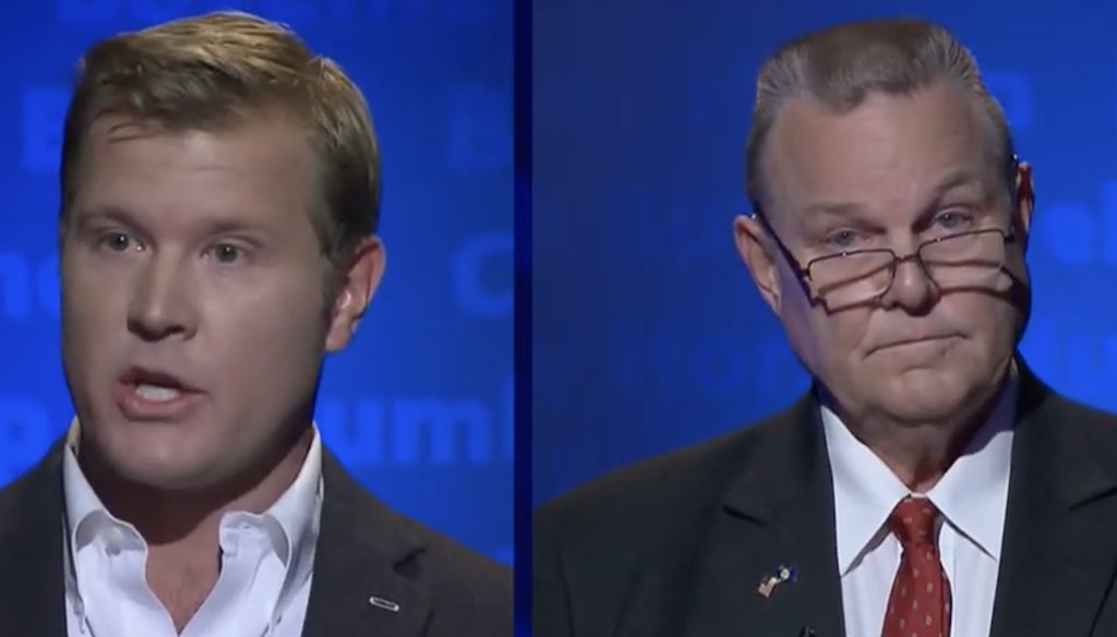 Republican Tim Sheehy and Democratic Sen. Jon Tester face off in a Montana Senate debate Sept. 30, 2024. (Screenshot)