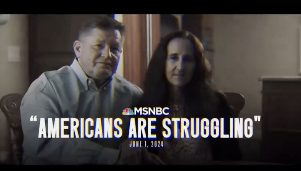 This screenshot is from a closing ad by former President Donald Trump's 2024 presidential campaign. We found several on-screen citations to be misleading.