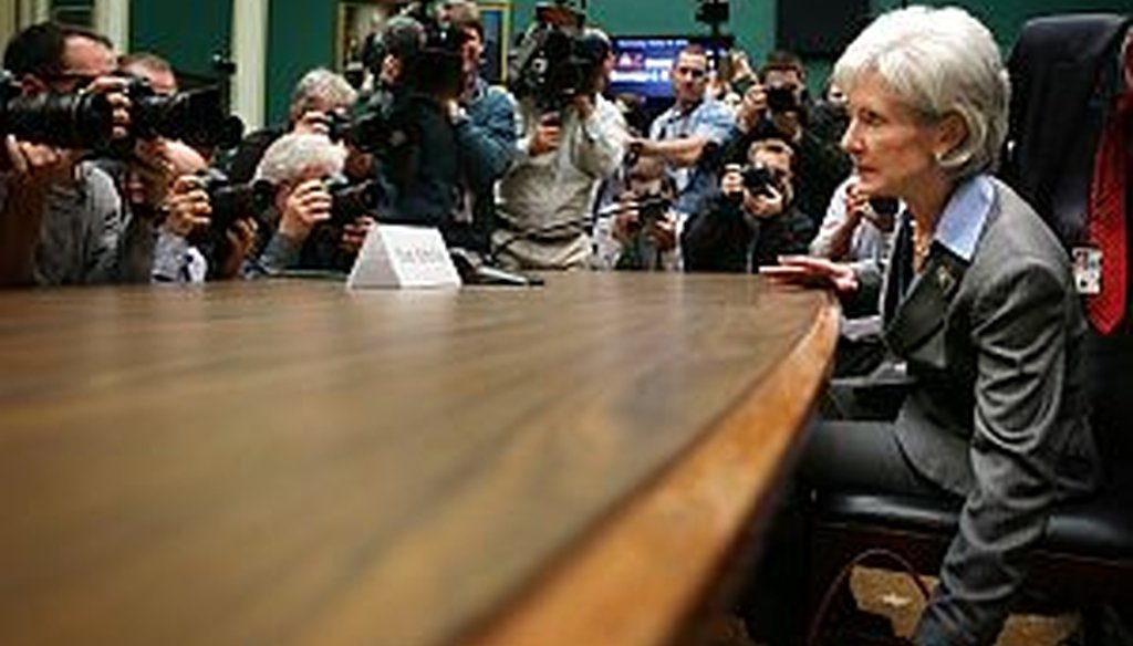 Kathleen Sebelius, Secretary of Health and Human Services, testified before a House committee on Oct. 30, 2013, about the health care law's implementation.