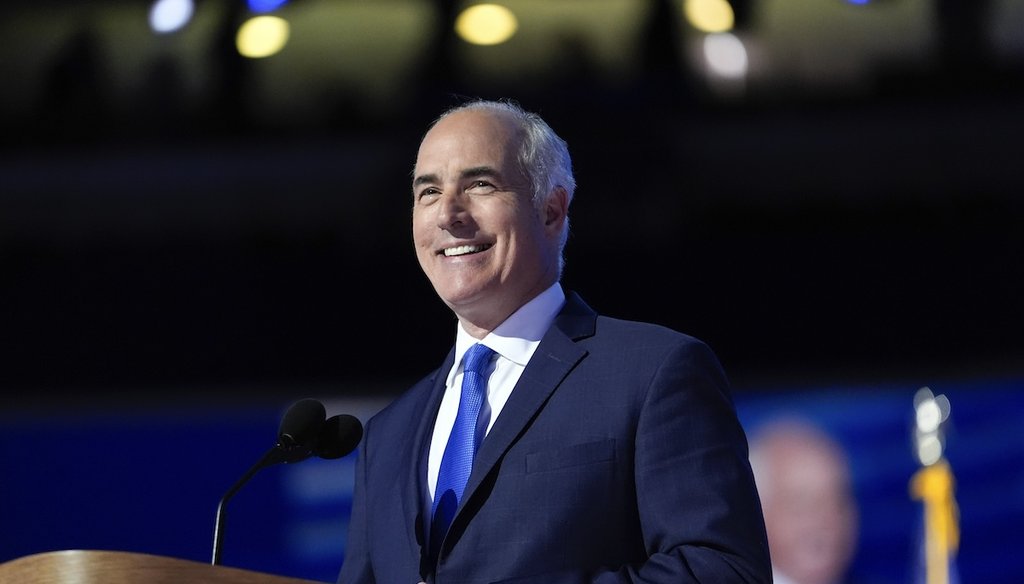 Sen. Bob Casey, D-Pa., speaks at the 2024 Democratic National Convention, Aug. 22, 2024 in Chicago. (AP)