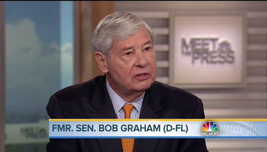 Former Sen. Bob Graham wants the U.S. government to release a classified report about Saudi Arabia's possible role in the Sept. 11 attacks on April 24 on NBC's "Meet the Press." (NBC News)