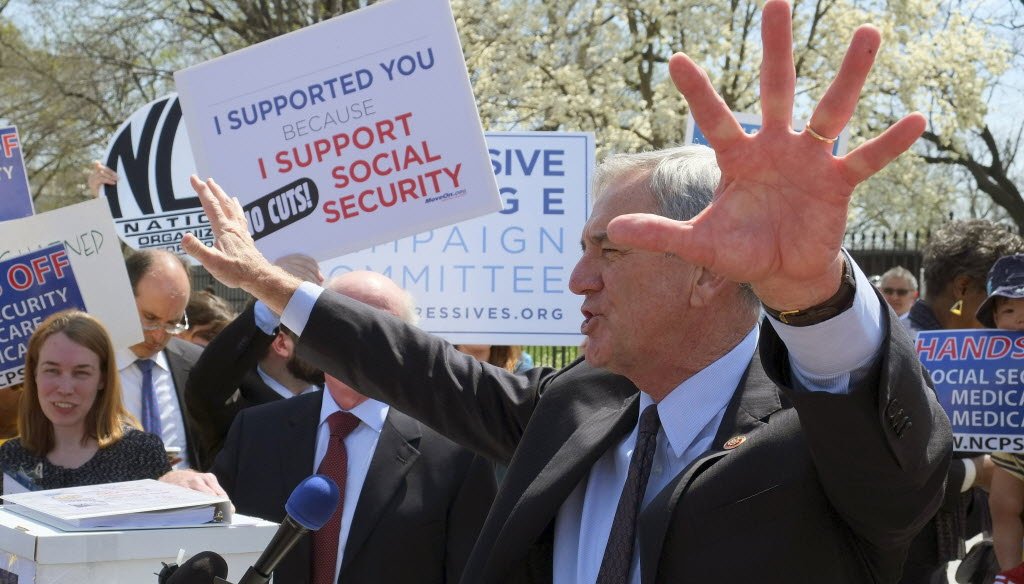 Liberal lawmakers and other supporters of Social Security protested outside the White House when President Barack Obama proposed in his budget a change that would result in smaller increases in future Social Security benefits. 