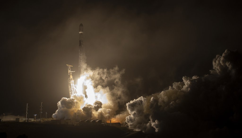 The SpaceX Falcon 9 rocket launches with the Double Asteroid Redirection Test, or DART, spacecraft onboard, Nov. 23, 2021. (NASA via AP)