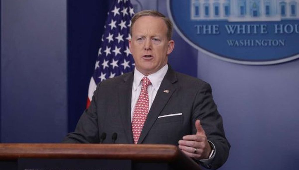 White House Press Secretary Sean Spicer answers reporters' questions during the daily press briefing at the White House April 17, 2017. (Chip Somodevilla/Getty Images)