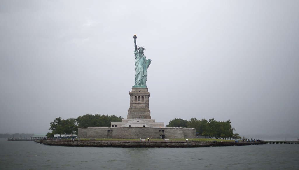 The Statue of Liberty is seen on July 1, 2021, in New York. (AP)