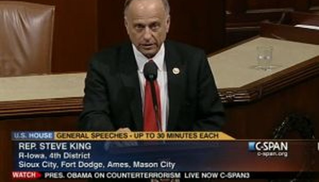 Rep. Steve King, R-Iowa, said on the House floor that the "amnesty" bill signed by President Ronald Reagan in 1986 legalized enough Hispanics to account for President Barack Obama's margin of victory in 2012. Is he right?