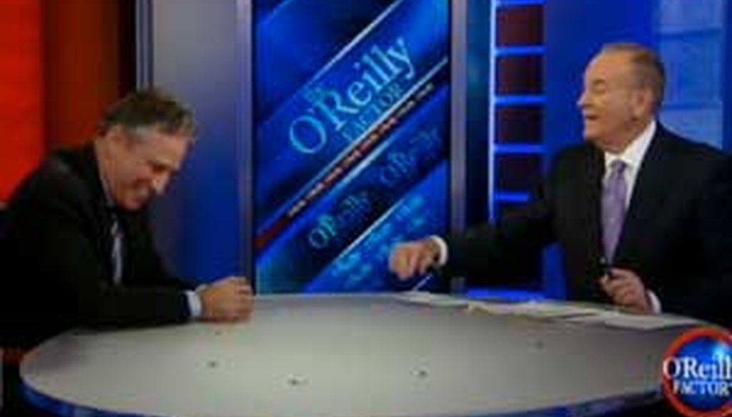 Bill O'Reilly told Jon Stewart that the Daily Show audience is "primarily stoner slackers who love Obama." 