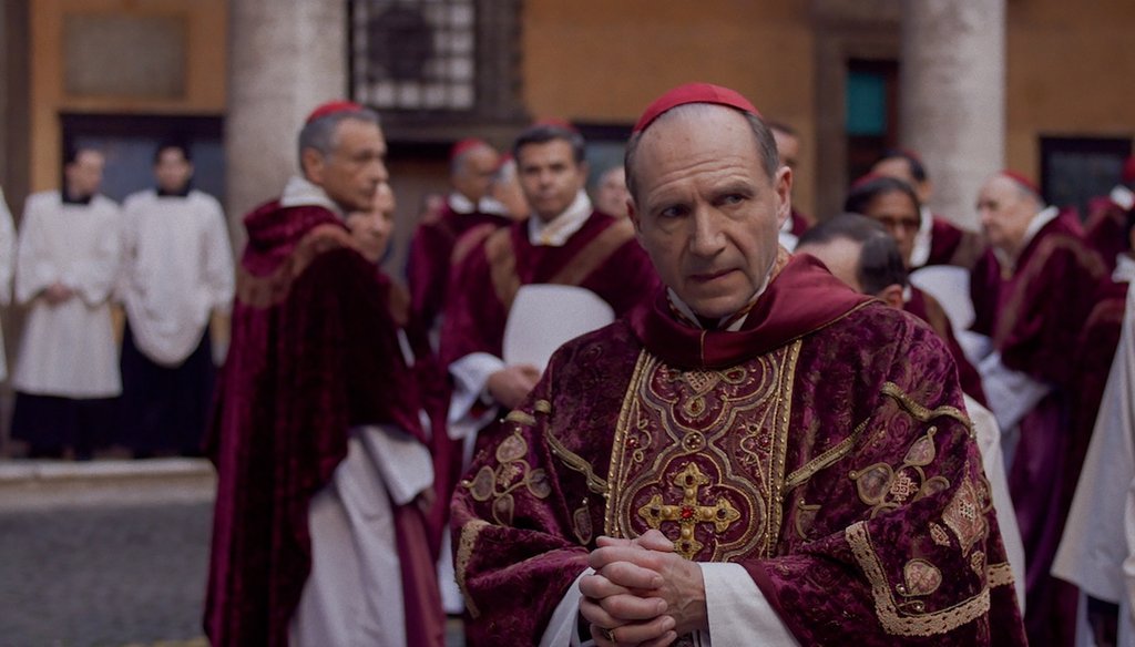 Ralph Fiennes plays Cardinal Thomas Lawrence in "Conclave." (Focus Features)