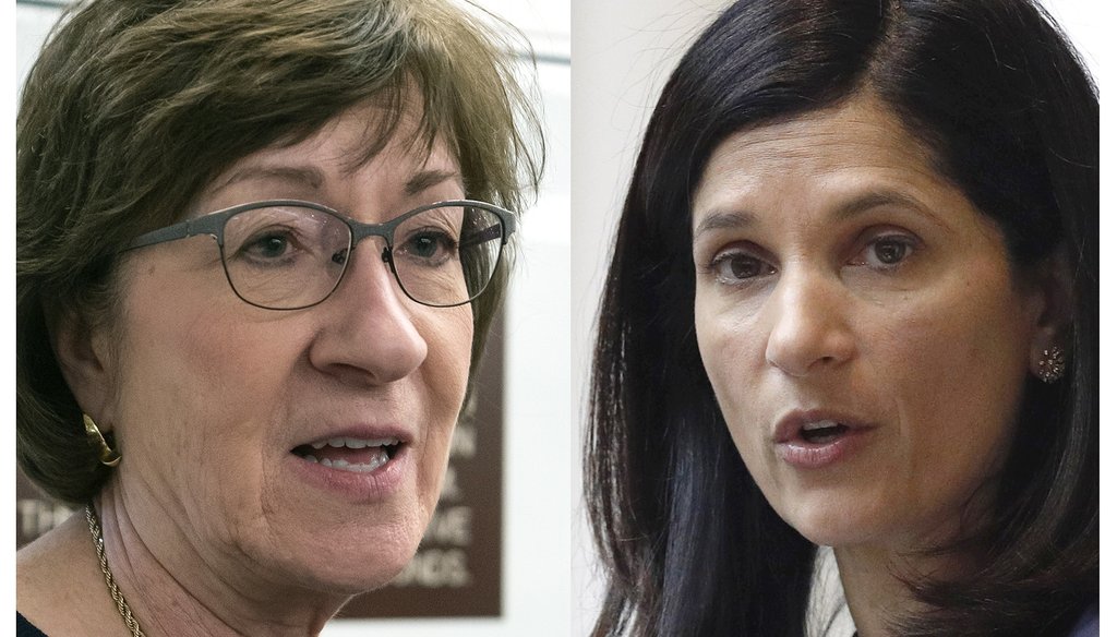 In a race in Maine that's rated a tossup and could help determine which party controls the U.S. Senate, Republican incumbent Susan Collins (left) is being challenged by Democrat Sara Gideon. (AP)