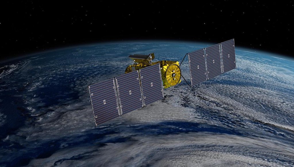 This 2022 illustration depicts the Surface Water and Ocean Topography (SWOT) satellite with solar arrays fully deployed. It is designed to provide high-resolution measurements of the water on Earth's surface. (NASA/JPL-Caltech)