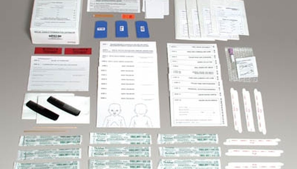  A sexual assault evidence collection kit from Sirchie includes legal and medical forms, oral swabs, hair combs and containers for clothes, hair, fingernails, blood and saliva (Sirchie photo).