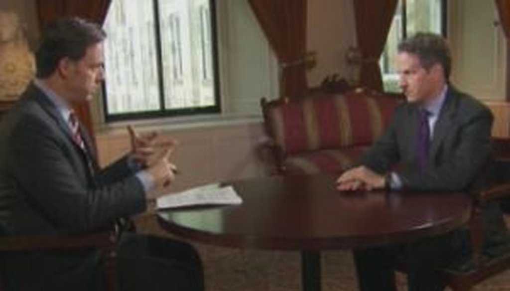 Jake Tapper interviews U.S. Treasury Secretary Timothy Geithner on ABC News' "This Week."