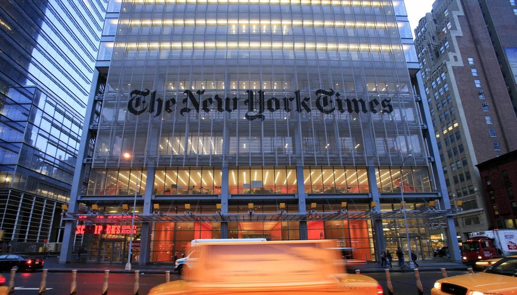 In this April 21, 2009 file photo, the New York Times headquarters is shown in New York. (AP)