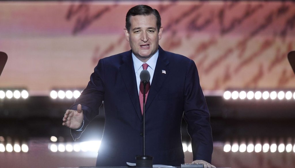 Texas Sen. Ted Cruz speaks during the third day of the Republican National Convention in Cleveland. (TNS)