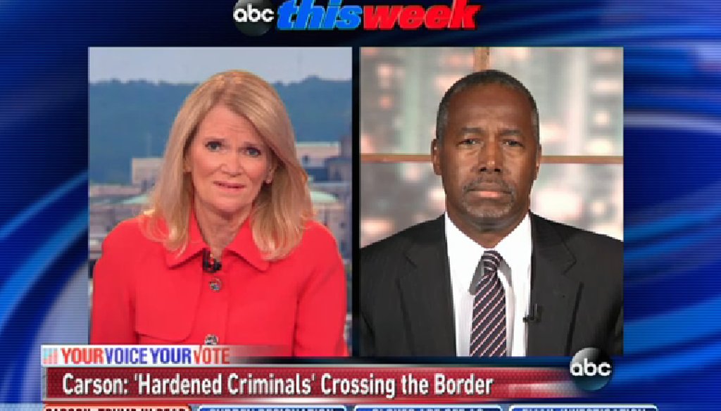 Ben Carson appeared on "This Week" on Sept. 27, 2015. (ABC News)